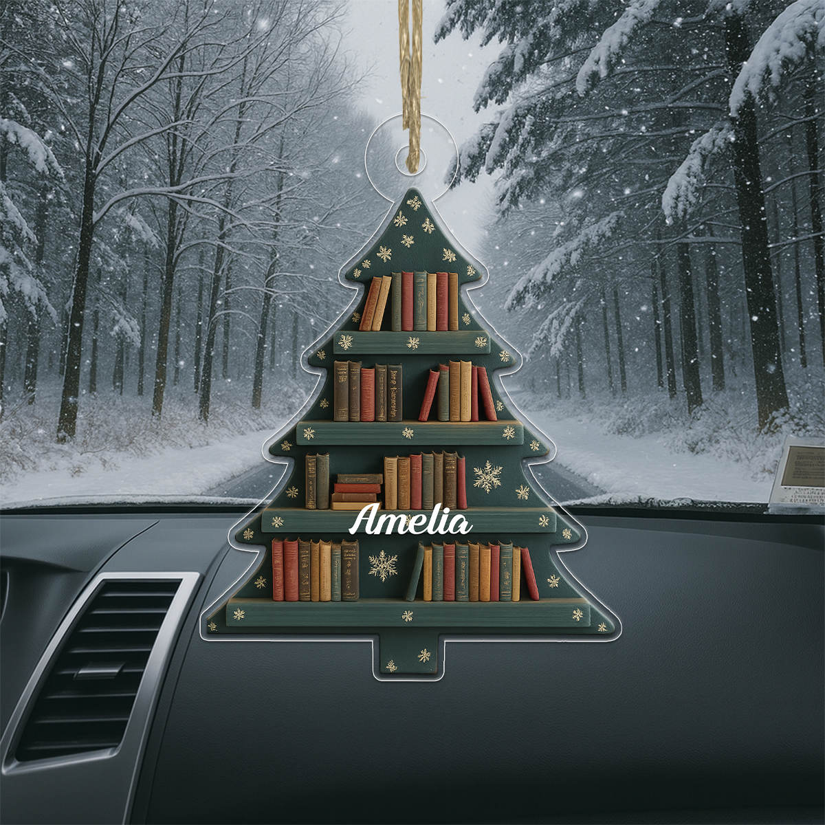Custom Name Book Xmas For Reader Acrylic Ornament Christmas Gift