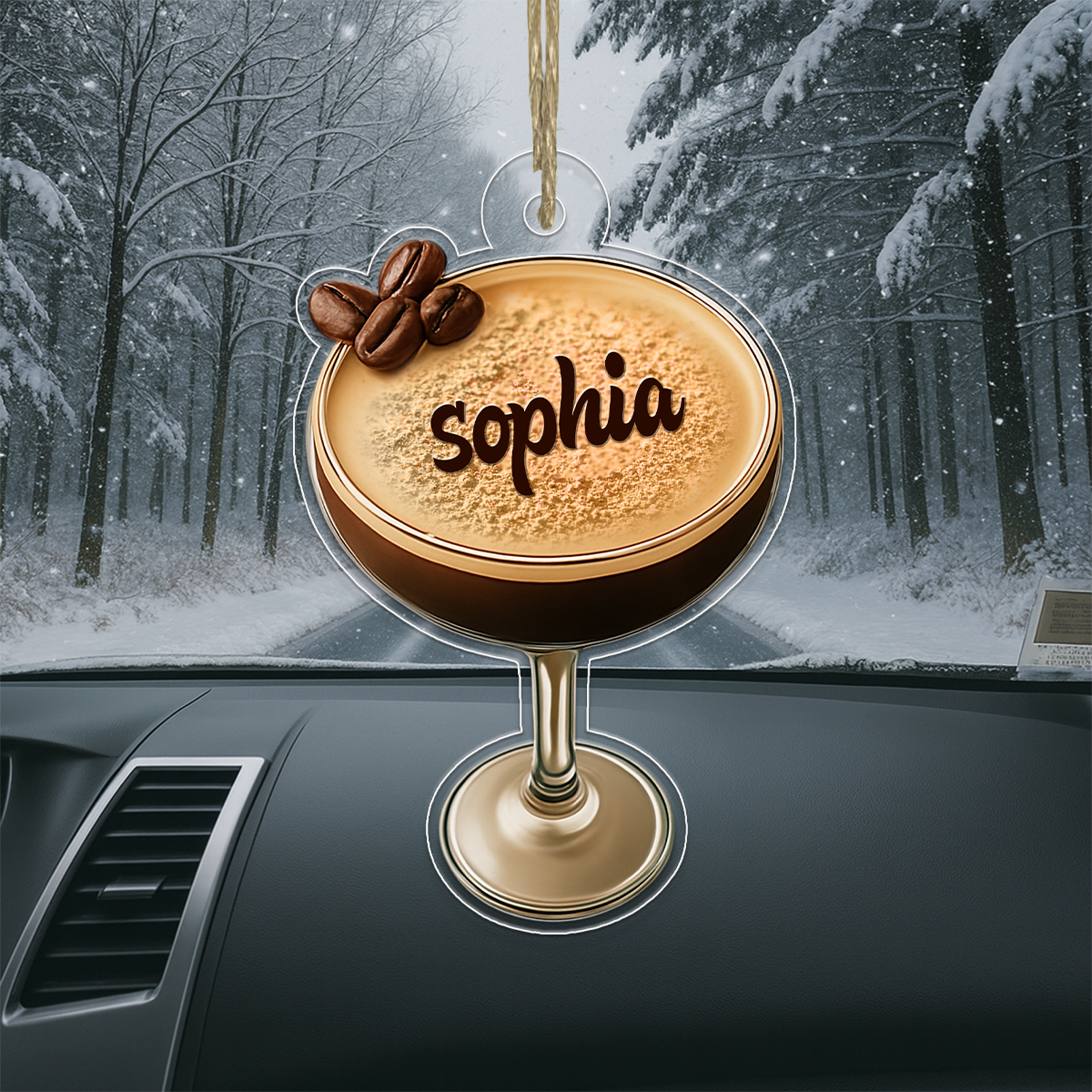 Custom Name Espresso Martini Drink Lover Acrylic Ornament Christmas Gift