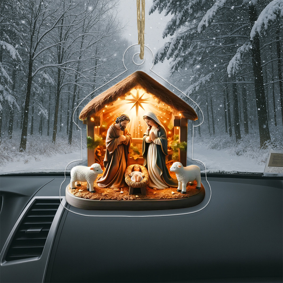 Custom Name Jesus Xmas Acrylic Ornament Christmas Gift
