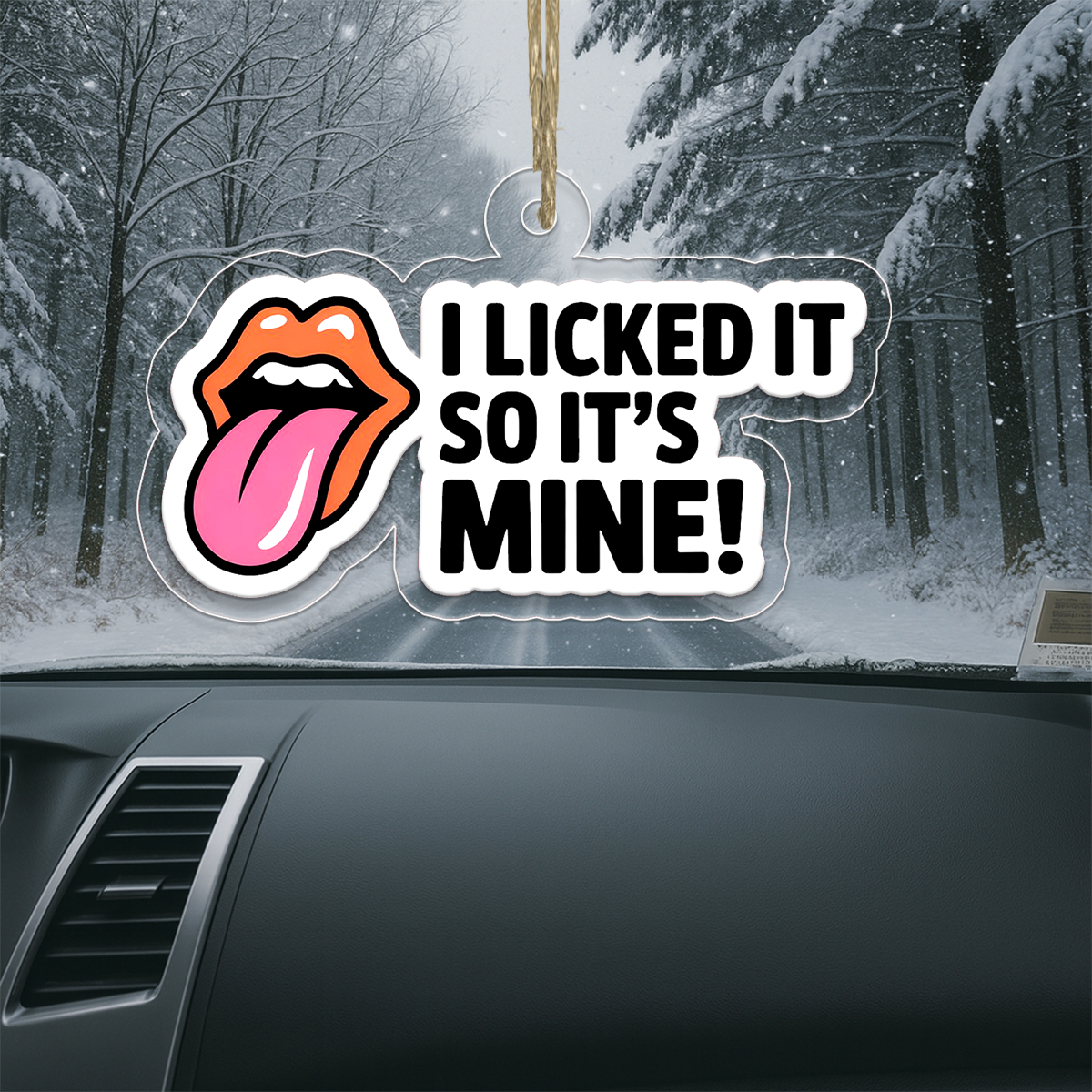 I Licked It So It's Mine Acrylic Ornament, Funny Holiday Ornament, Gag Gift, Naughty Christmas Decoration, Unique Keepsake