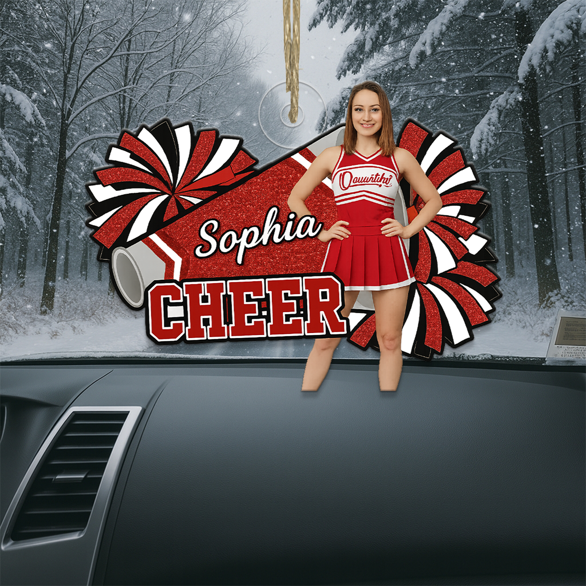 Custom Photo Cheer Girl Xmas Acrylic Ornament Christmas Gift
