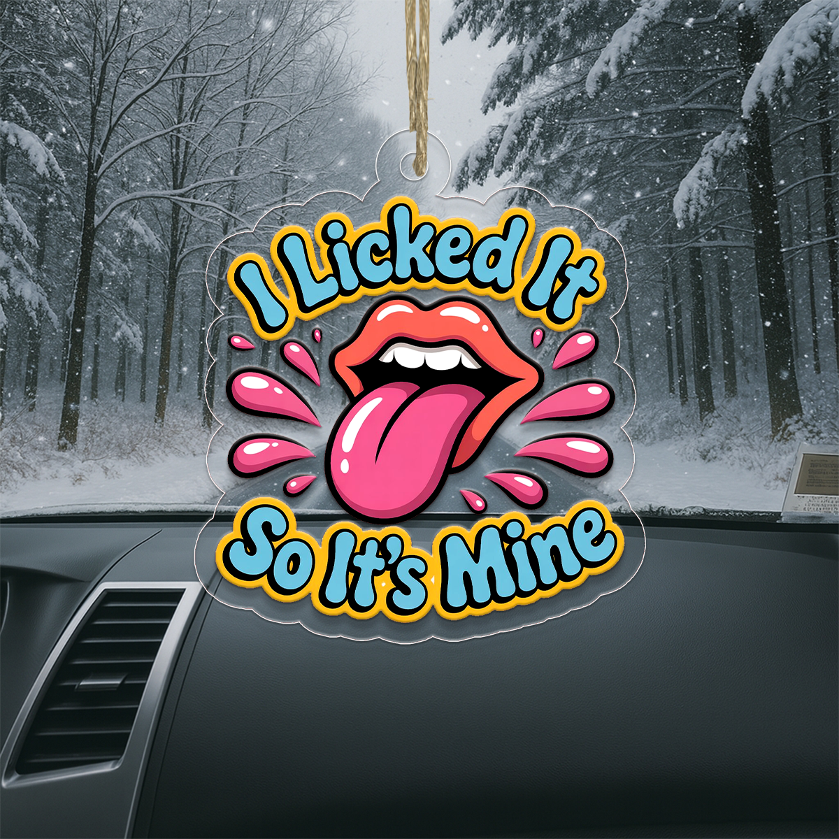 I Licked It So It's Mine Ornament, Funny Gag Gift for Friends, Christmas Decoration, Holiday Humor Keepsake