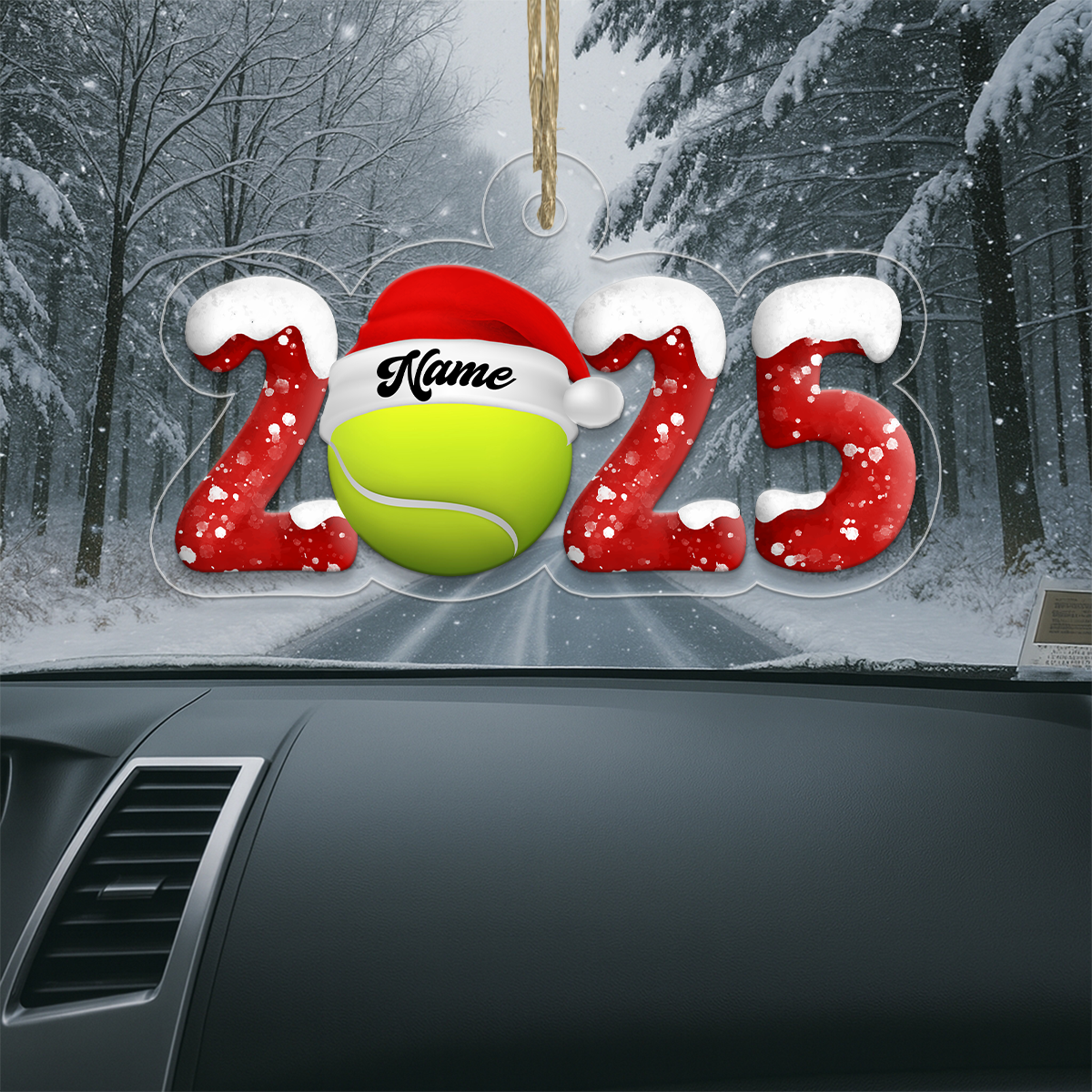Custom Name Tennis 2025 Lover Acrylic Ornament Christmas Gift