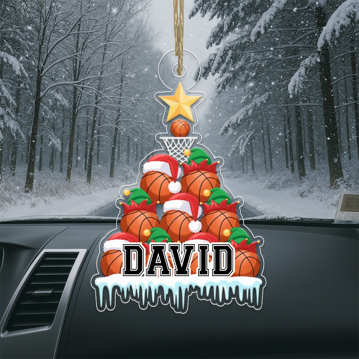 Custom Name Basketball Christmas Tree Acrylic Ornament Christmas Gift