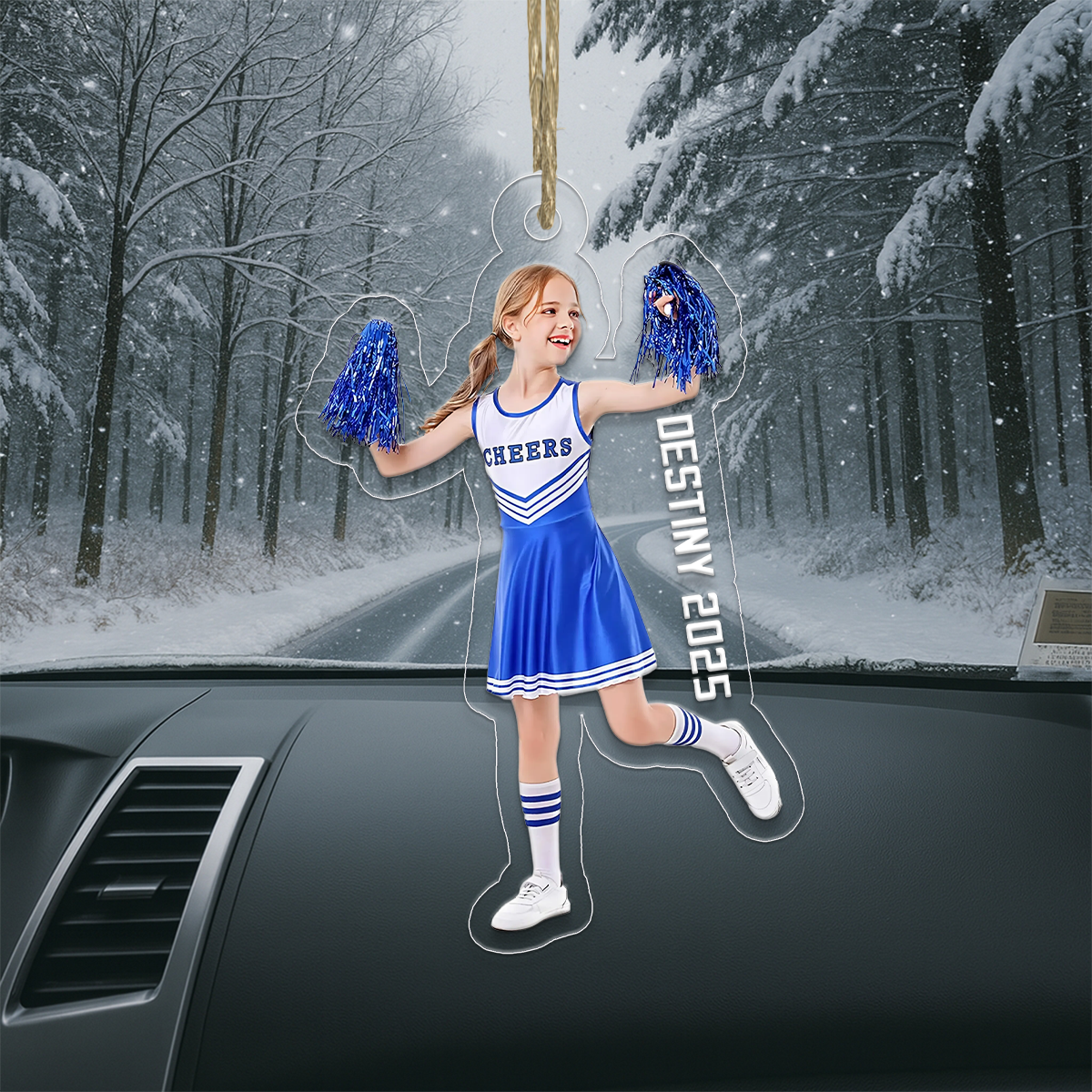 Custom Photo Cheerleader Girl Acrylic Ornament Christmas Gift