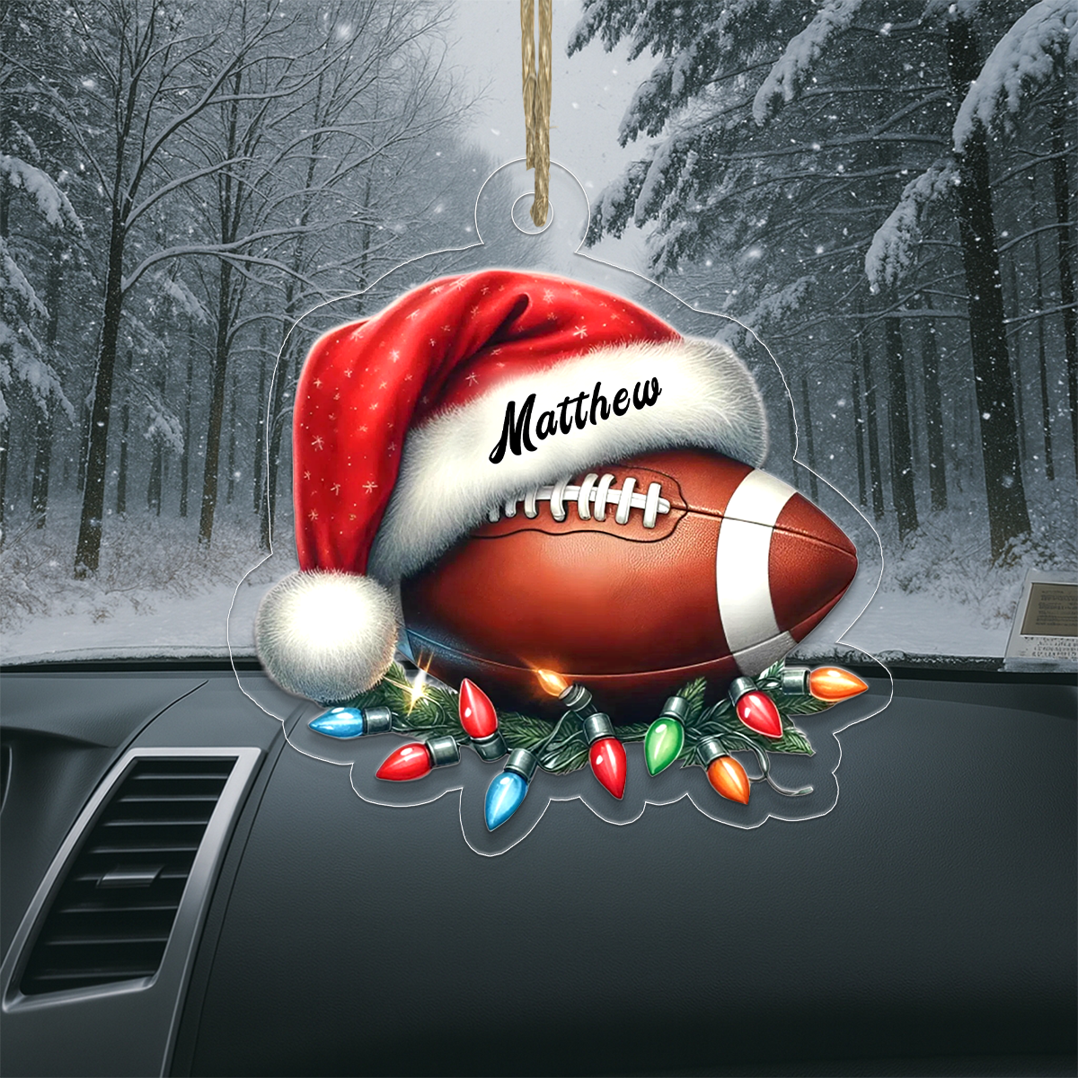 Custom Name Baseball Santa Acrylic Ornament Christmas Gift