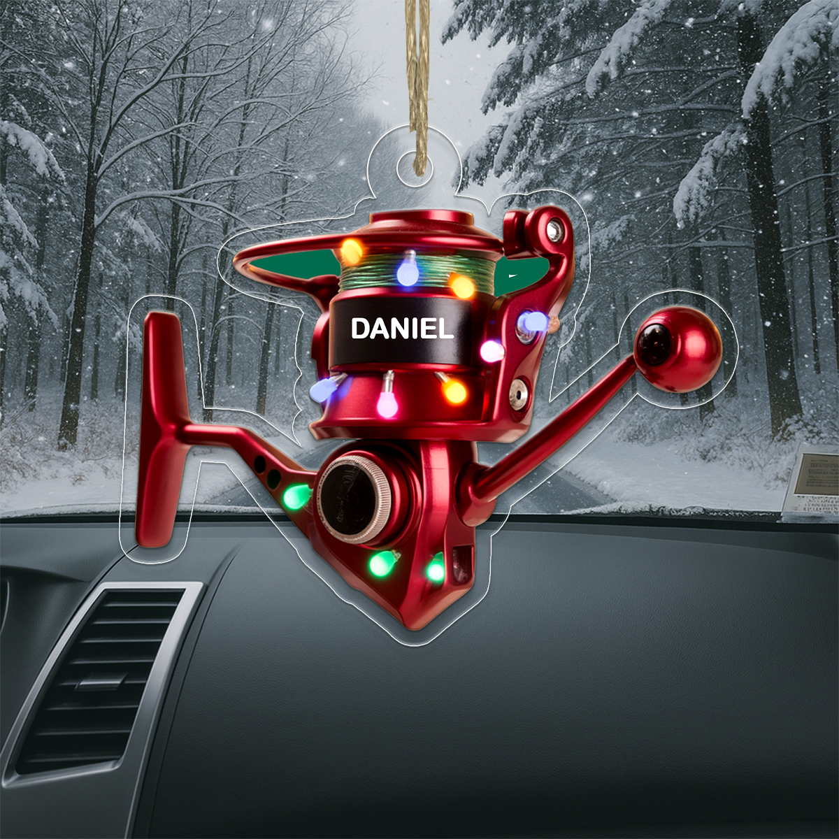 Custom Name Fishing Gear Acrylic Ornament Christmas Gift