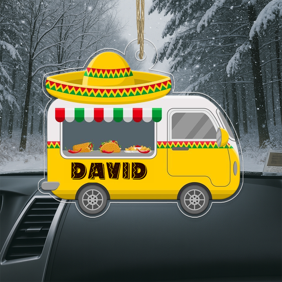 Custom Name Tacos Mexican Food Acrylic Ornament Christmas Gift