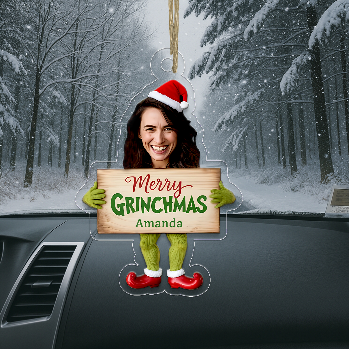 Custom Face Photo Funny Christmas 1 Acrylic Ornament Christmas Gift