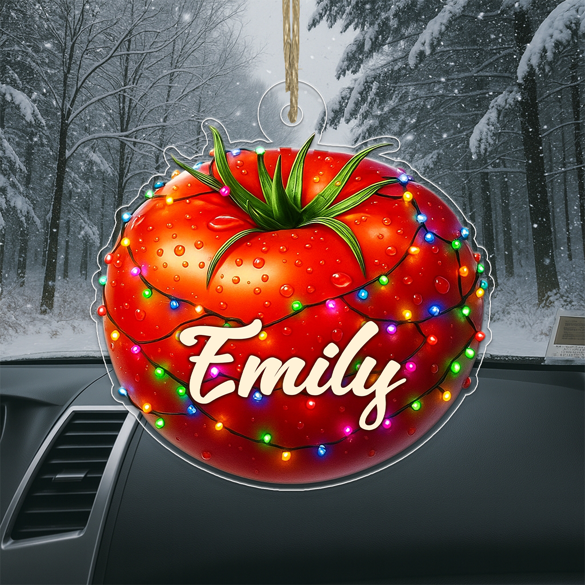 Custom Name Tomato Xmas Acrylic Ornament Christmas Gift