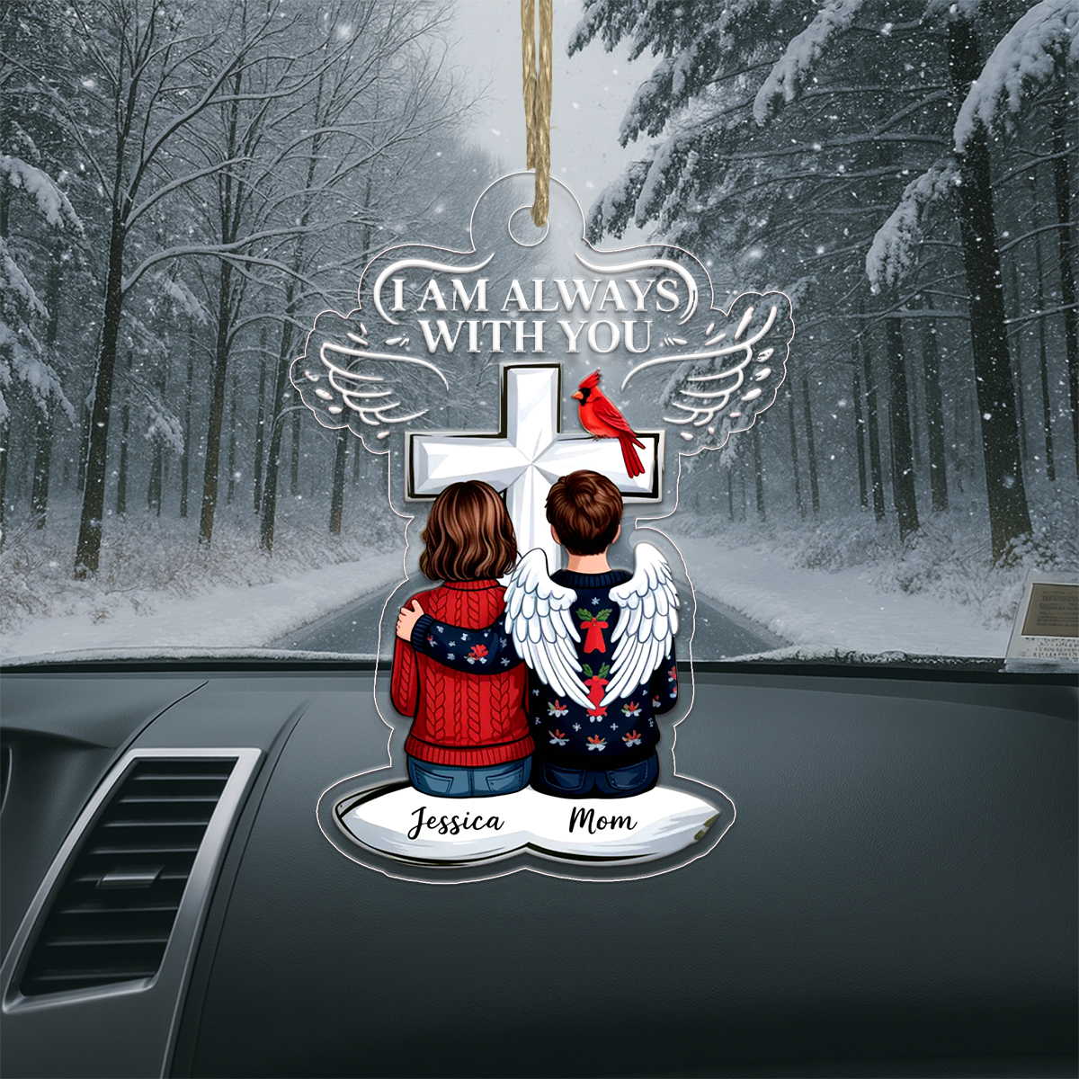 Always With You Family Memorial Keepsake Personalized Acrylic Ornament Christmas Gift