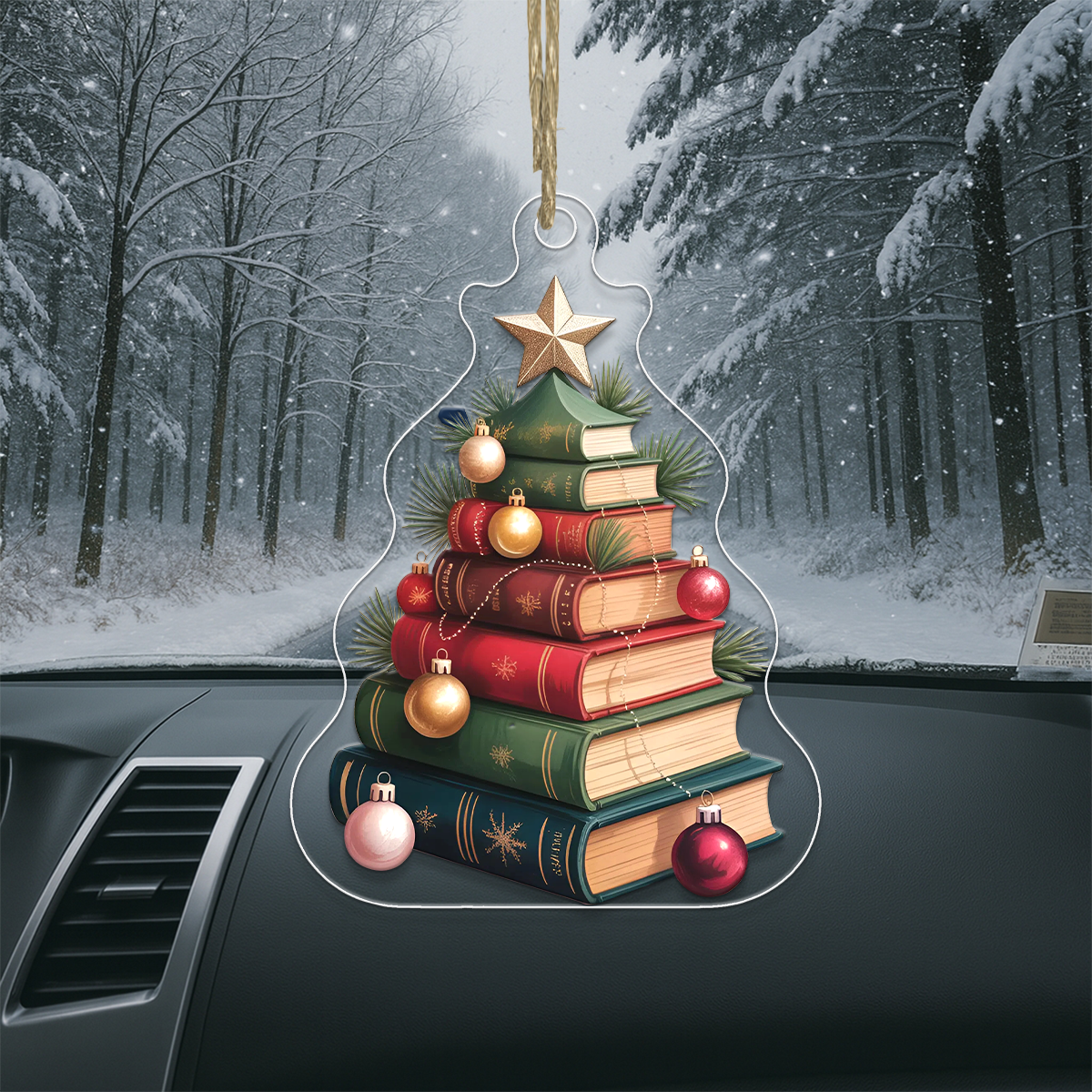 Custom Name Christmas Book Tree Ornament Acrylic Ornament Christmas Gift