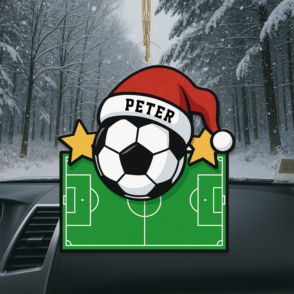 Custom Name Soccer Field Acrylic Ornament Christmas Gift