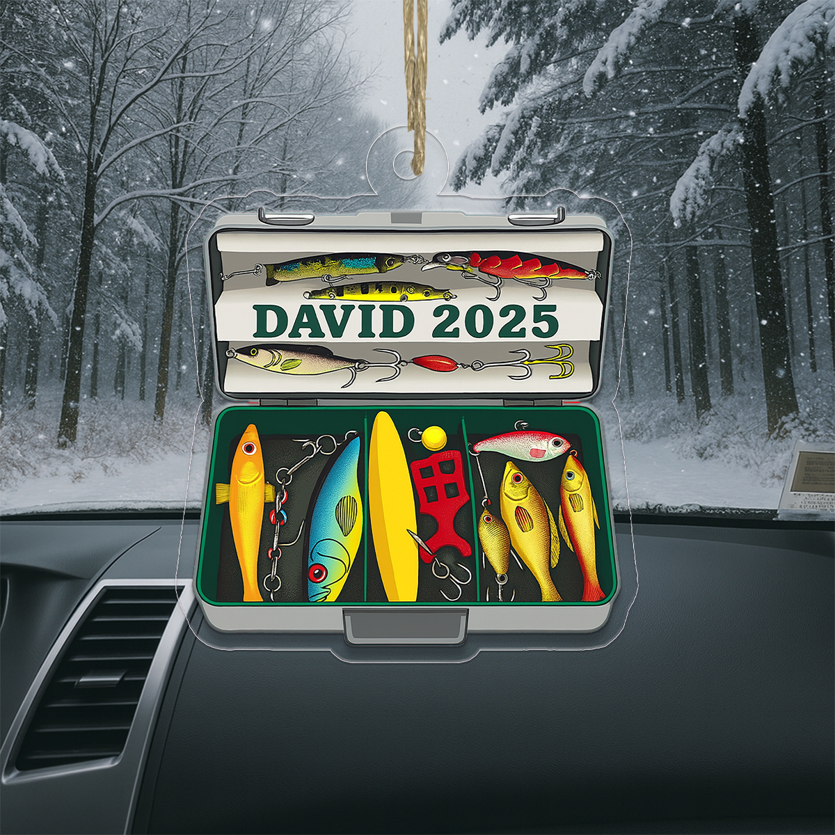 Custom Name Fishing Lover Acrylic Ornament Christmas Gift