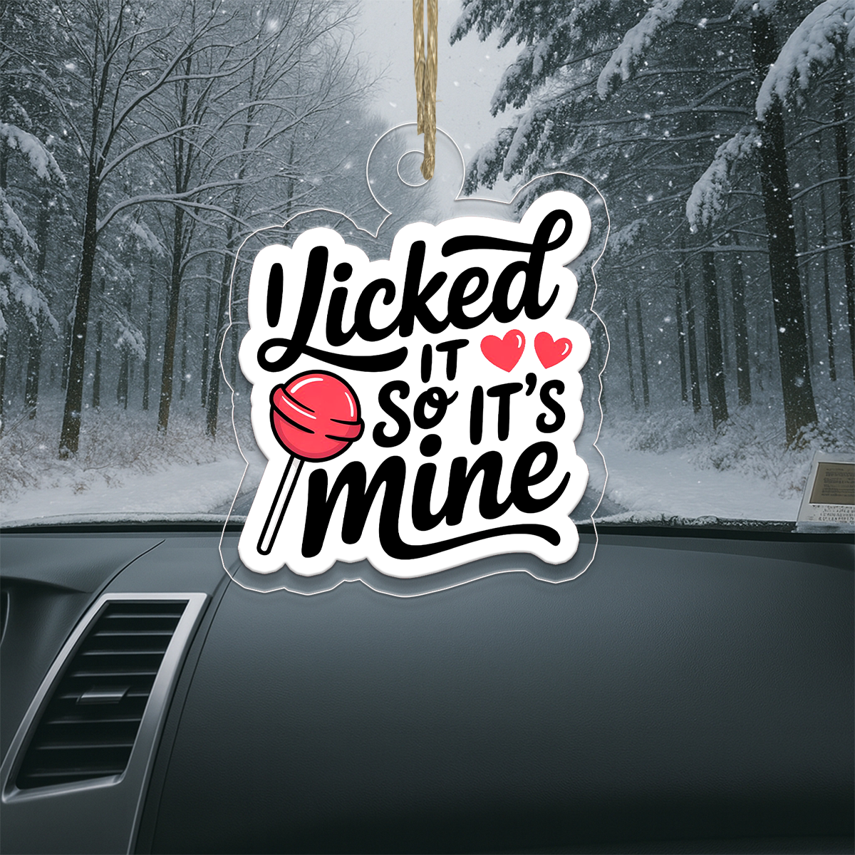 I Licked It So It's Mine Ornament, Funny Christmas Ornament, Gag Gift, Holiday Humor Decoration, Unique Keepsake