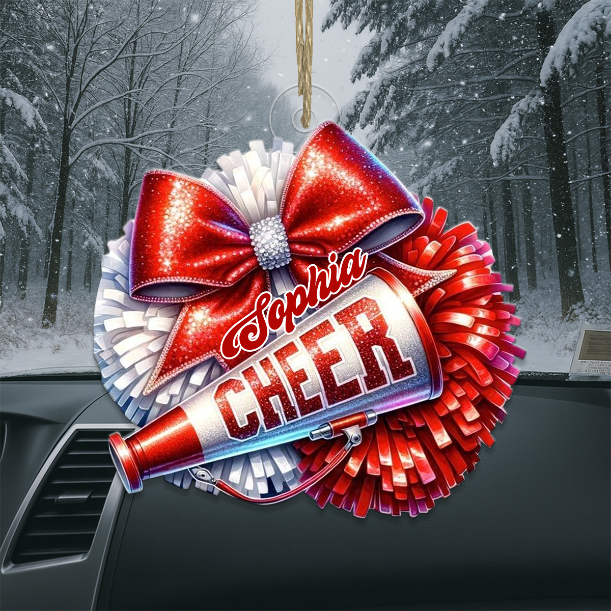 Custom Name Cheerleader Merry Xmas Acrylic Ornament Christmas Gift