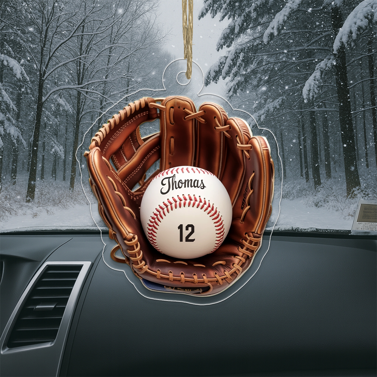 Custom Name Baseball Player Christmas Acrylic Ornament Christmas Gift