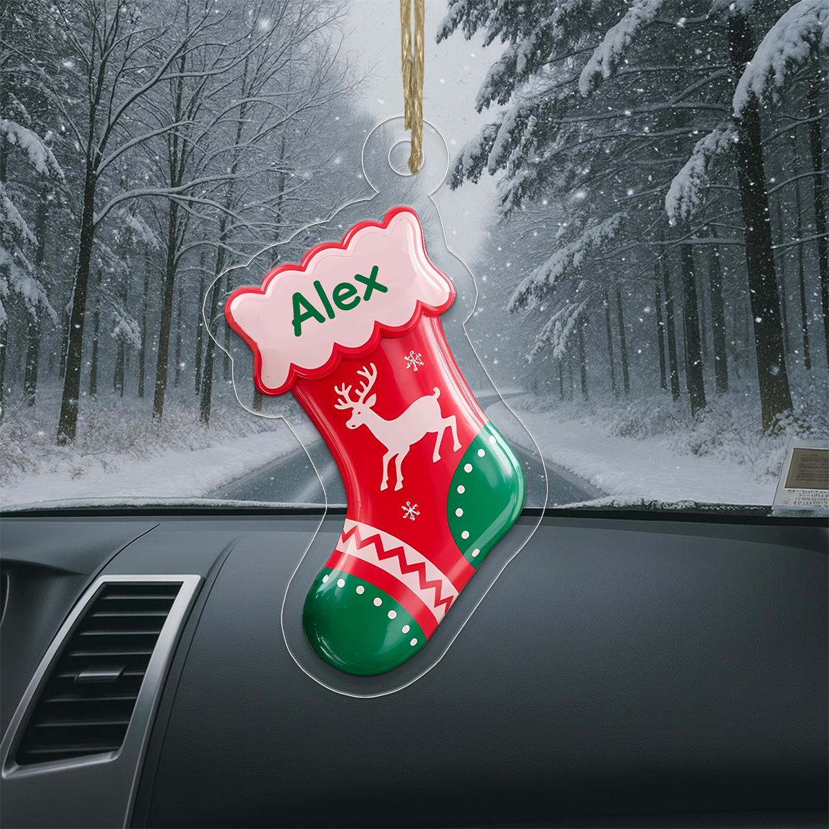 Custom Name Christmas Sock Acrylic Ornament Christmas Gift