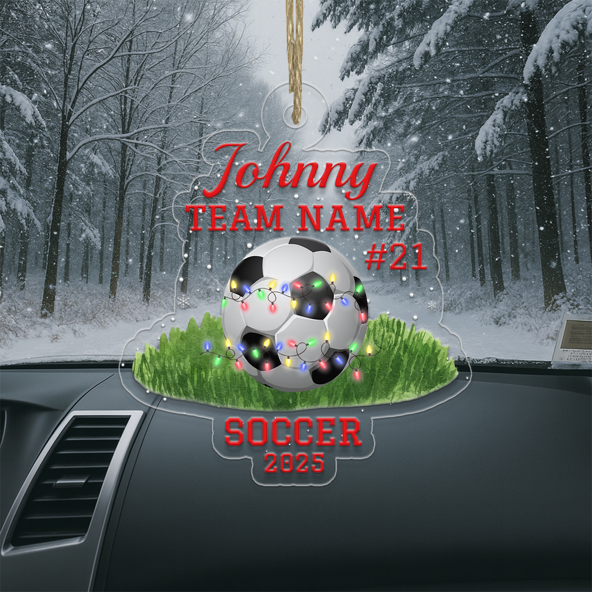 Personalized Soccer Player Chritsmas Acrylic Ornament Christmas Gift