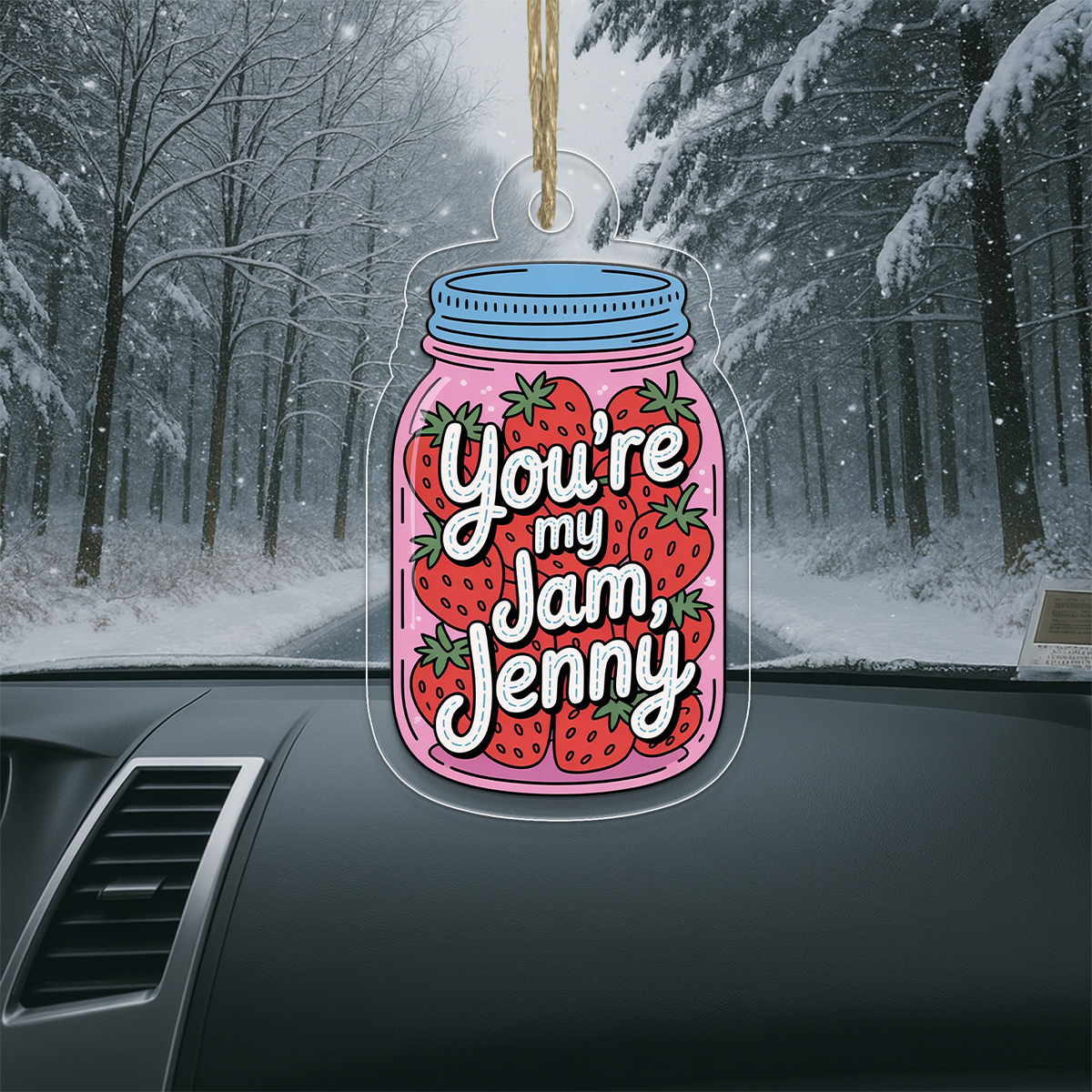 You're My Jam Strawberries Ornament, Personalized Custom Christmas Ornament, Romantic Gift for Couple, Sweet Holiday Keepsake