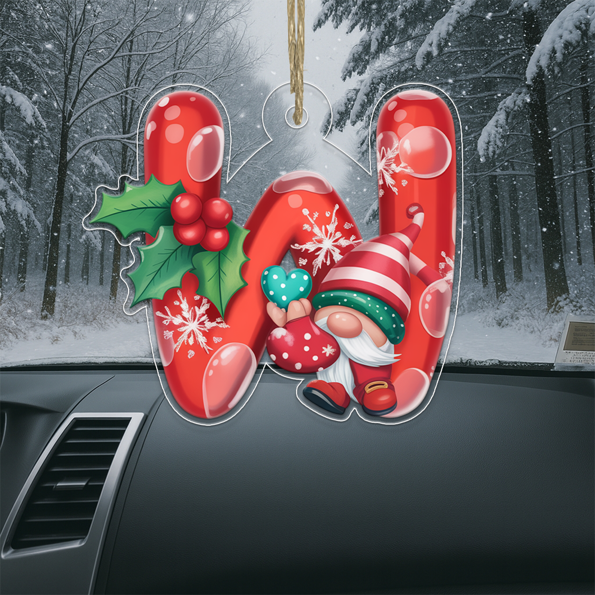Christmas Initial Letter W Acrylic Ornament Christmas Gift