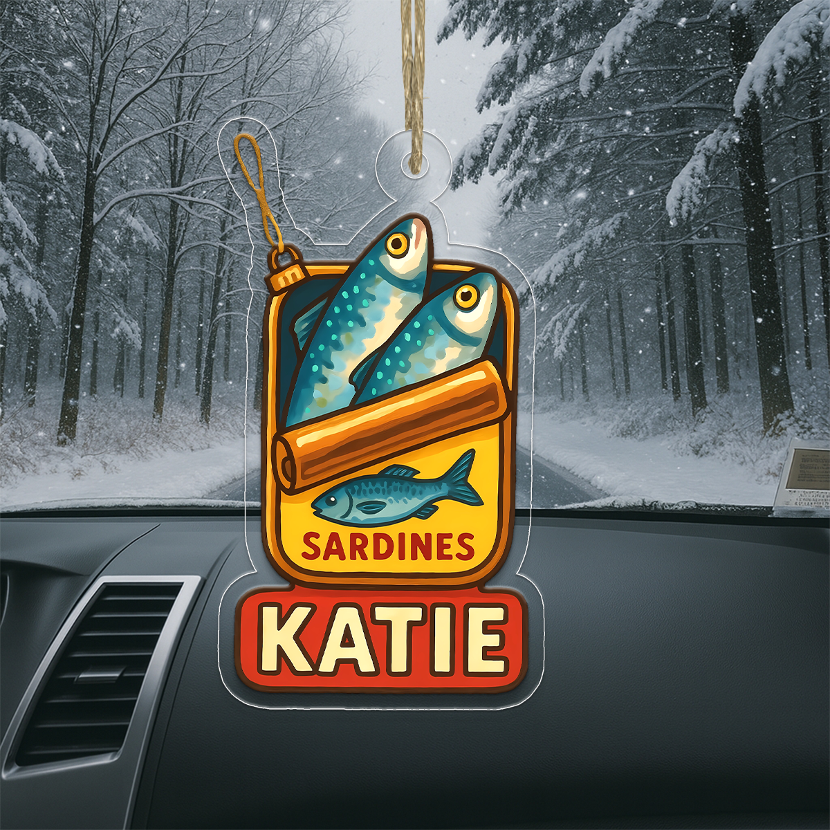 Personalized Tin of Sardines Ornament, Custom Funny Christmas Ornament, Food Lover Gift, Unique Keepsake