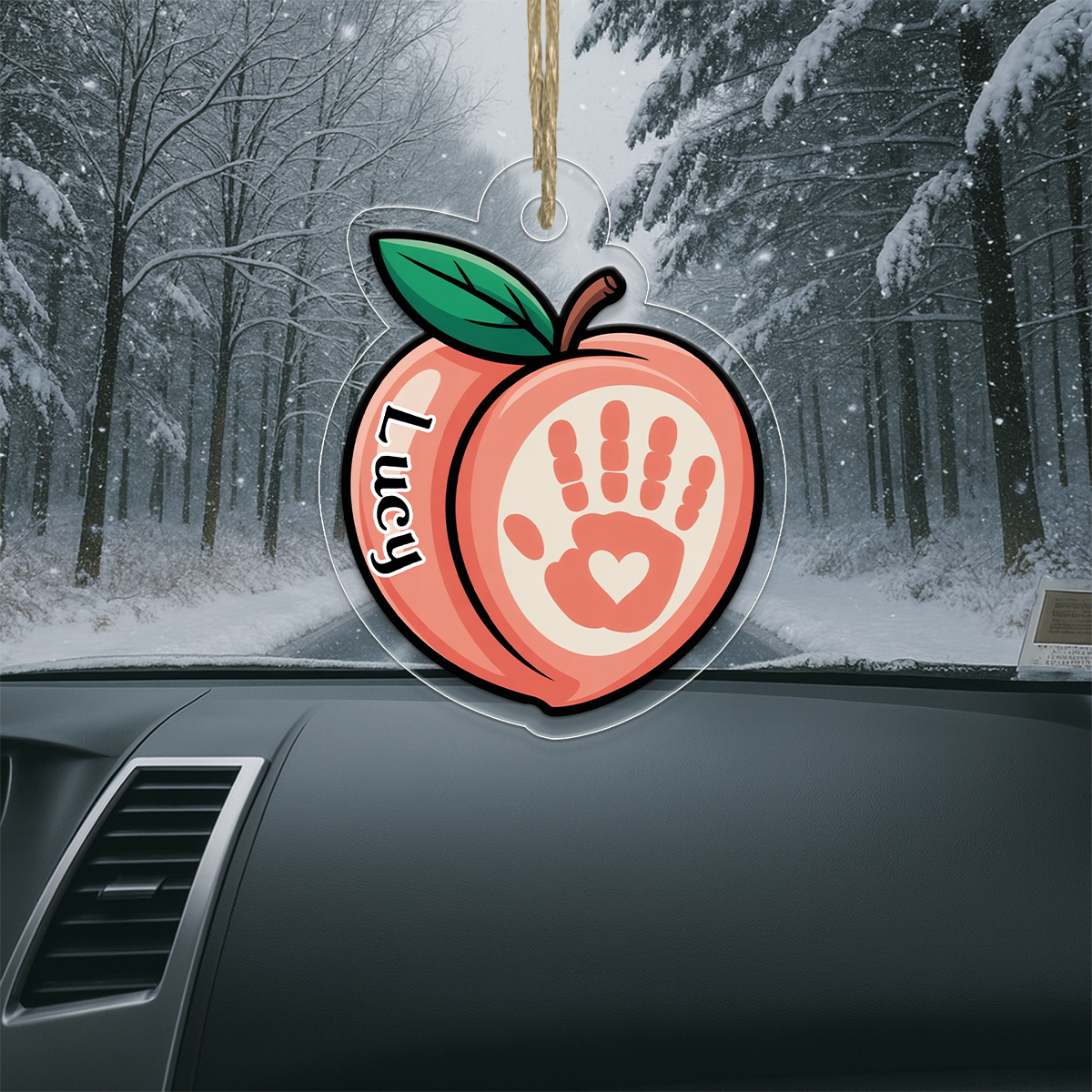 Funny Hand On Peach Ornament, Personalized Christmas Ornament, Naughty Humor Gift, Holiday Keepsake for Adults, Quirky Holiday Decoration