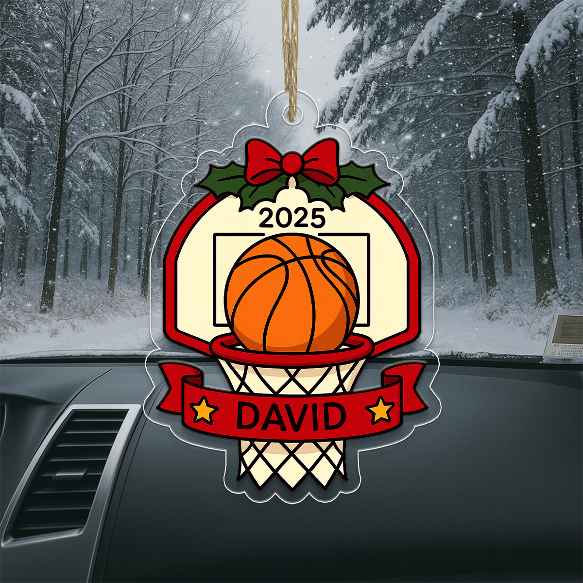 Custom Name Basketball Basket Christmas Acrylic Ornament Christmas Gift