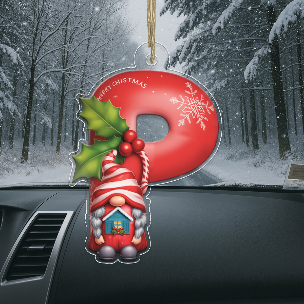 Ornament Christmas Initial Letter P Acrylic Ornament Christmas Gift