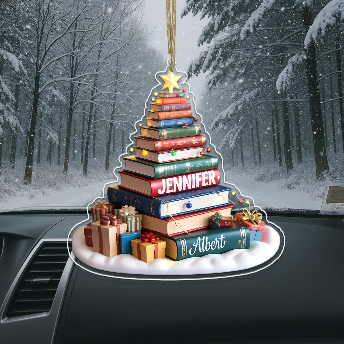 Personalized Christmas Book Tree Acrylic Ornament Christmas Gift