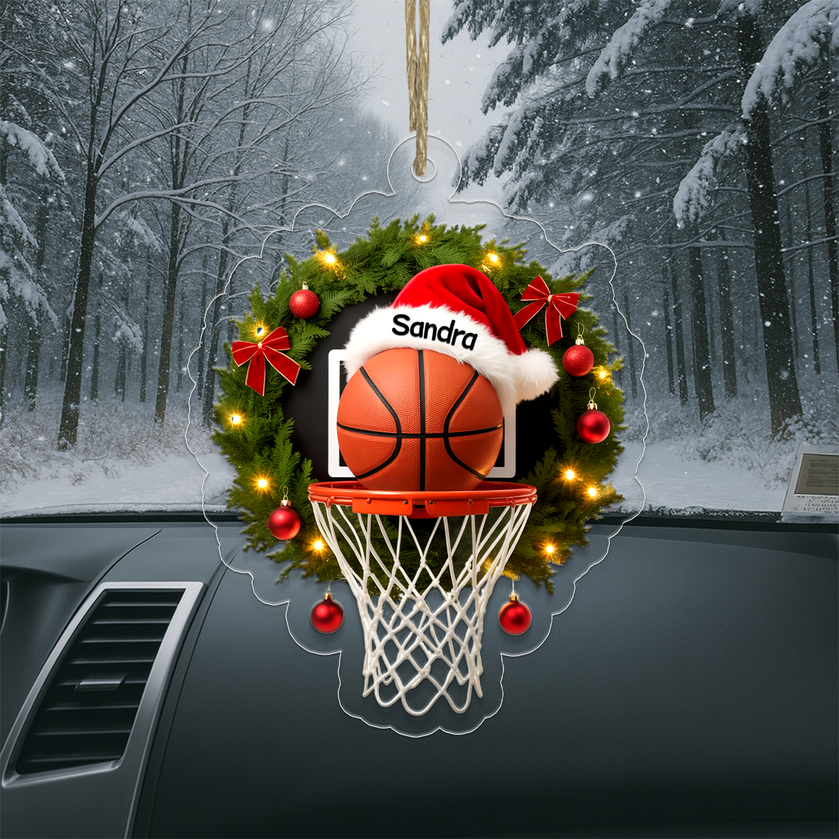 Custom Name Basketball Merry Xmas Acrylic Ornament Christmas Gift
