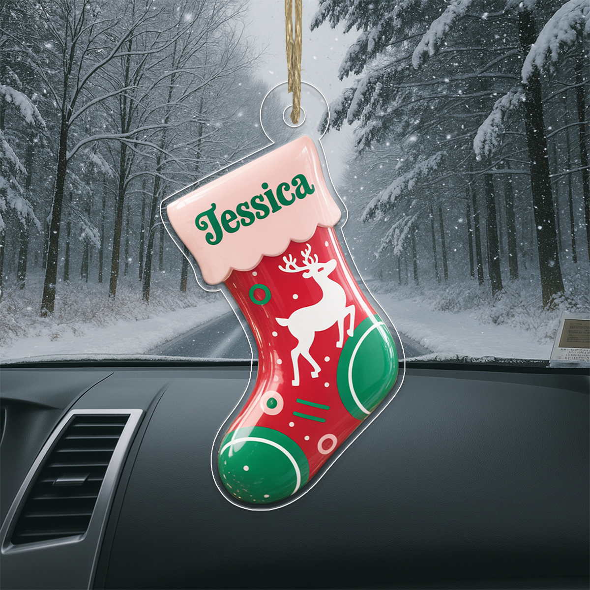 Custom Name Xmas Sock Acrylic Ornament Christmas Gift