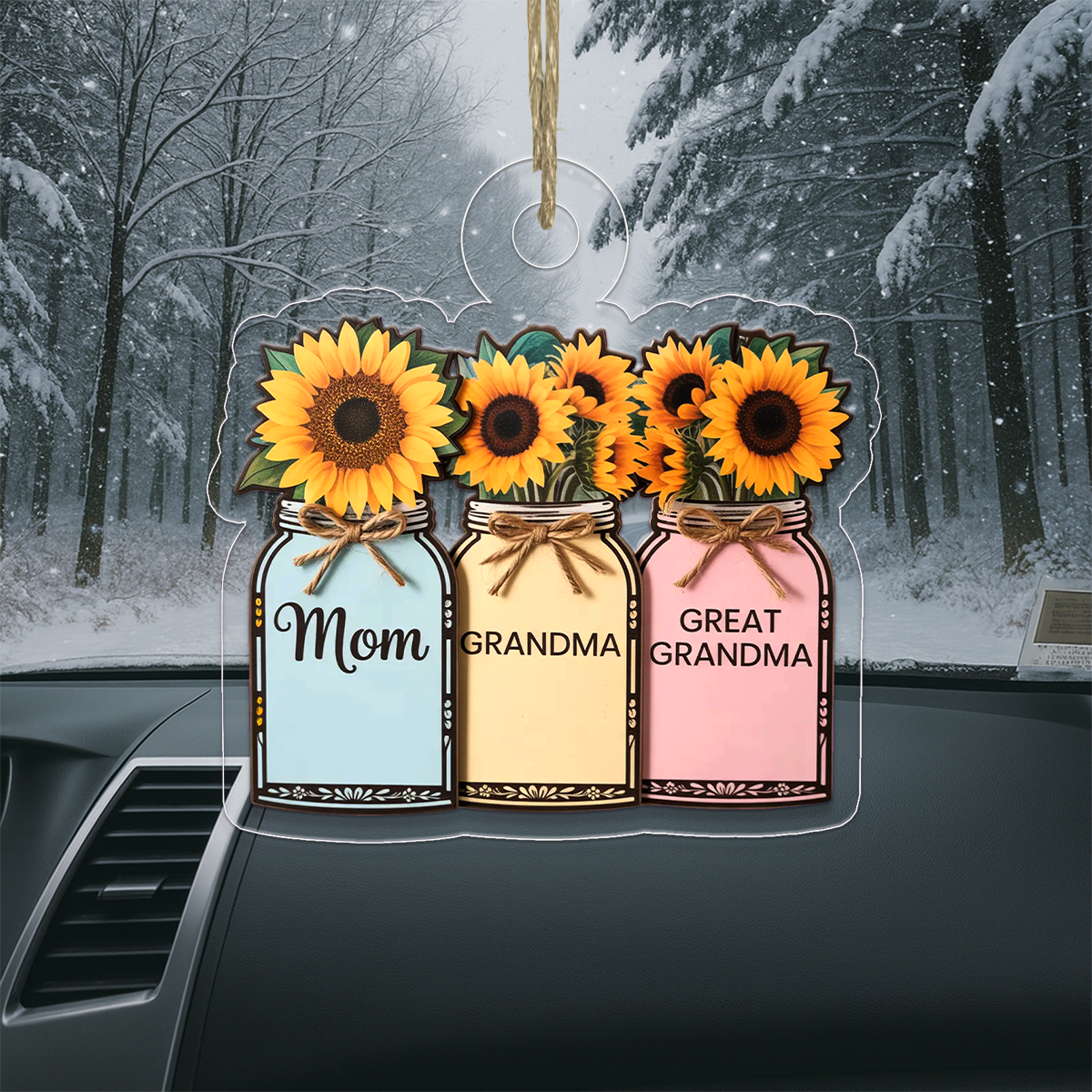 Persoanlized Flower Mason Jar Mom