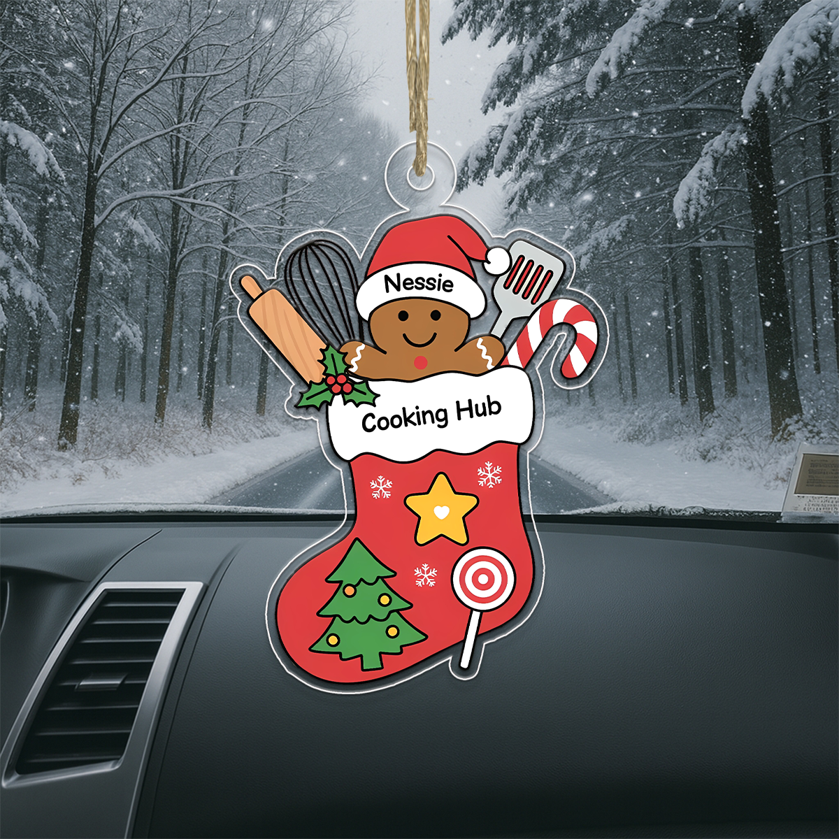 Personalixed Cooking Hub Christmas Stocking Acrylic Ornament Christmas Gift