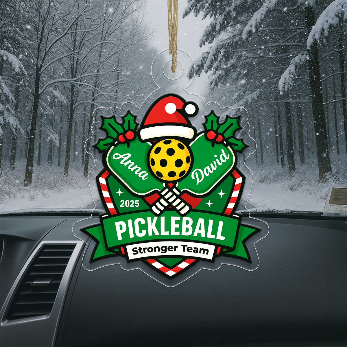 Custom Name Pickleball Friendship Player Acrylic Ornament Christmas Gift