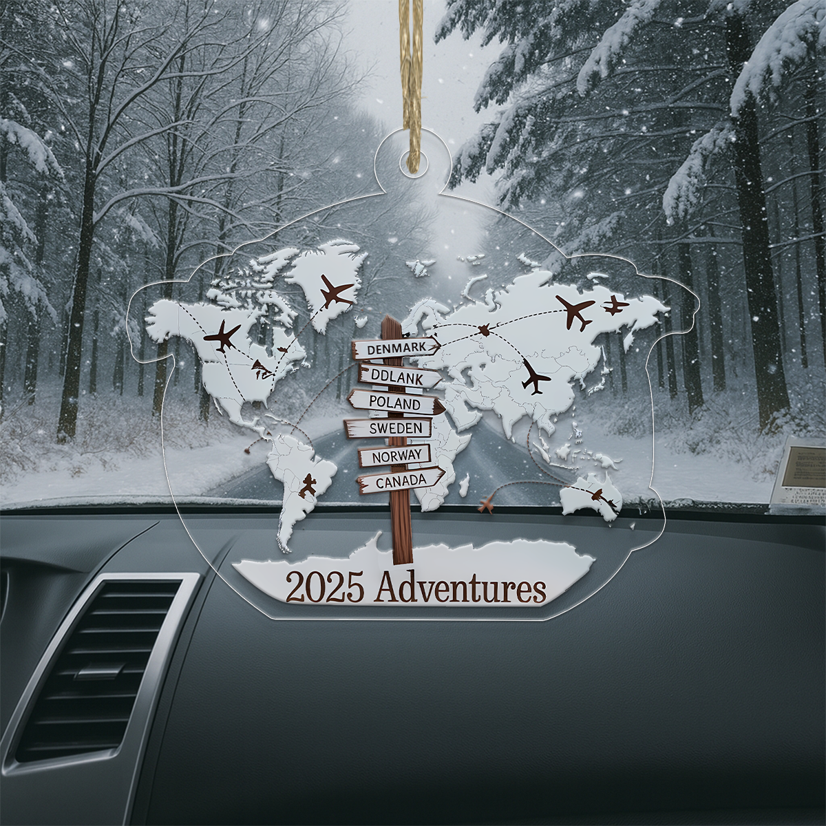 Personalized Travel Adventure Gift Acrylic Ornament Christmas Gift