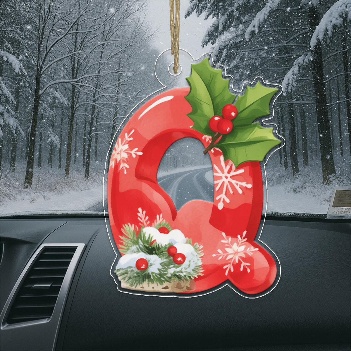 Ornament Christmas Initial Letter Q Acrylic Ornament Christmas Gift