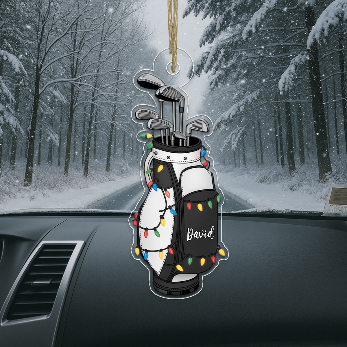 Custom Name Golf Backpacks Christmas Acrylic Ornament Christmas Gift
