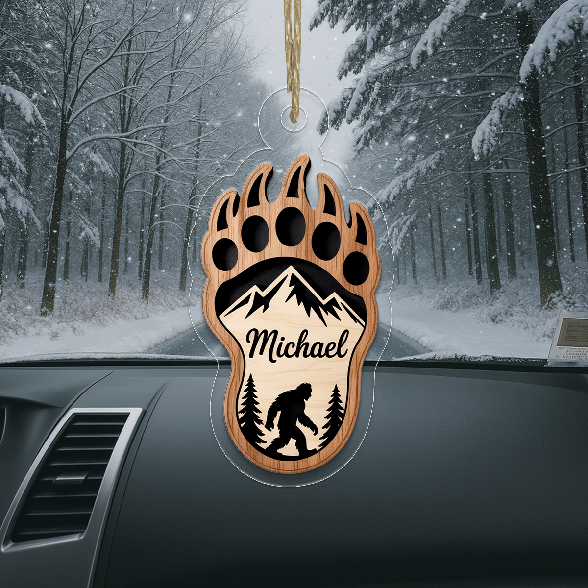 Personalized Bigfoot Ornament, Custom Sasquatch Christmas Ornament, Cryptid Lover Gift, Outdoor Adventure Ornament, Unique Holiday Keepsake
