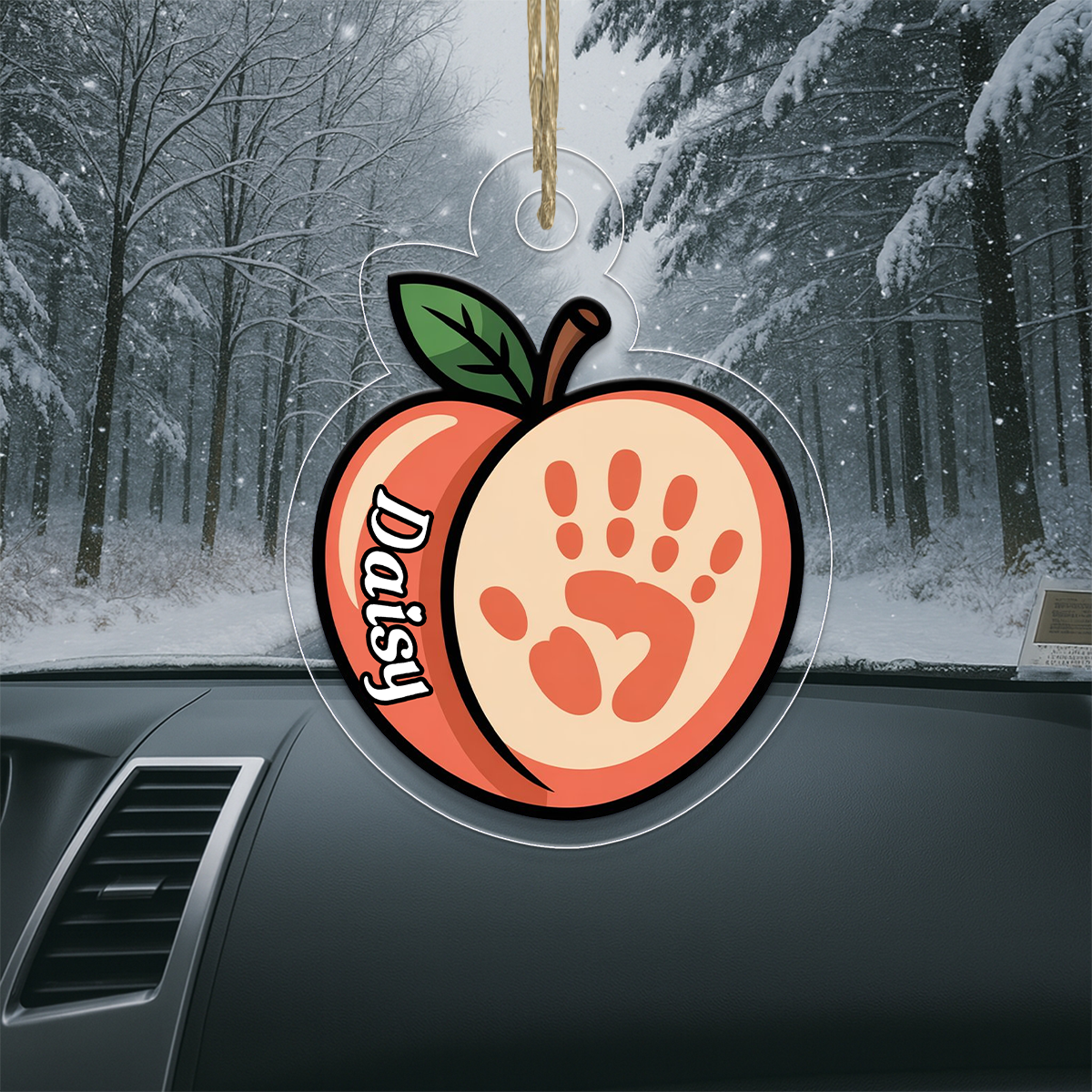 Personalized Hand On Peach Funny Ornament, Custom Gag Gift Christmas Ornament, Naughty Holiday Decoration, Adult Humor Keepsake