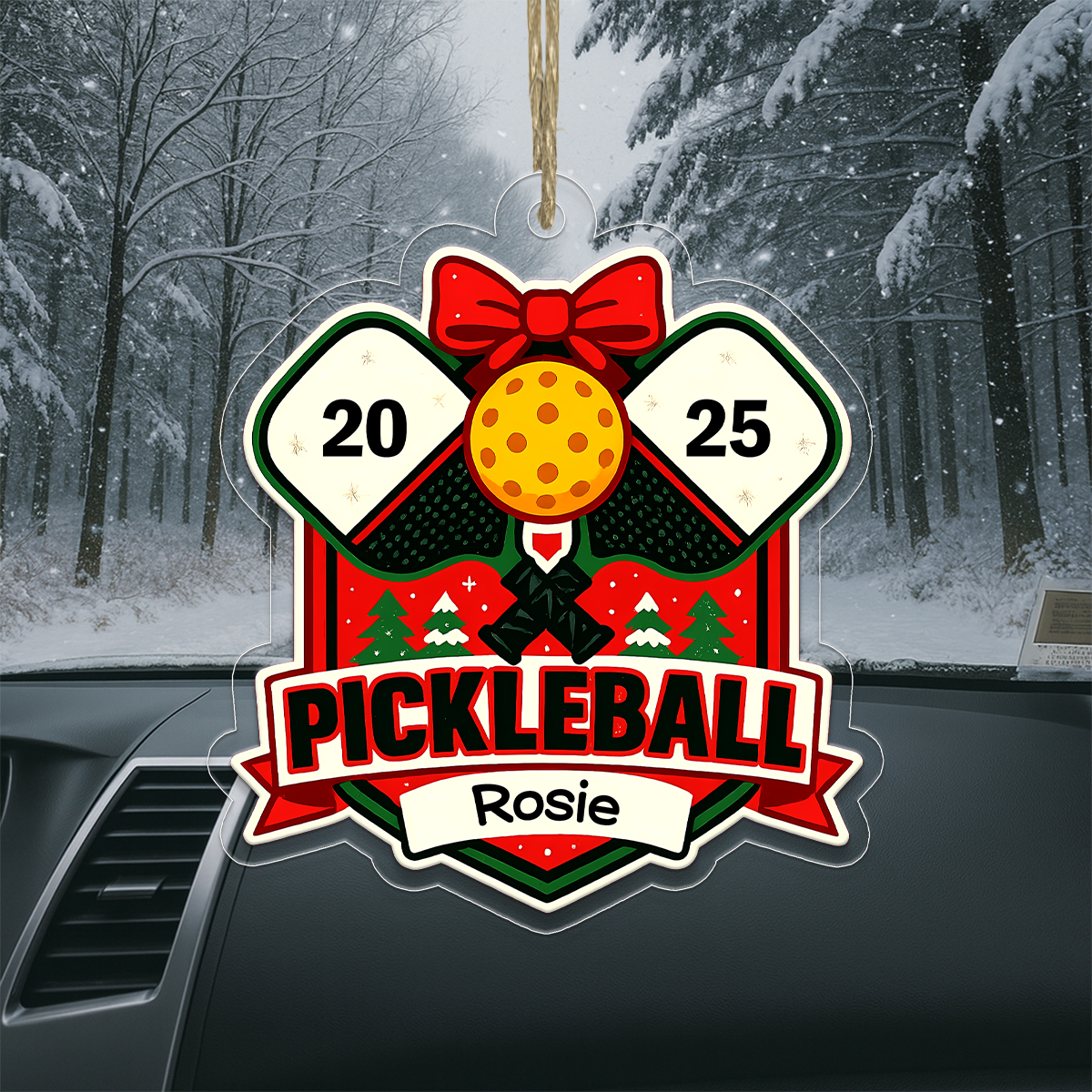 Custom Name Pickleball Player Xmas Acrylic Ornament Christmas Gift