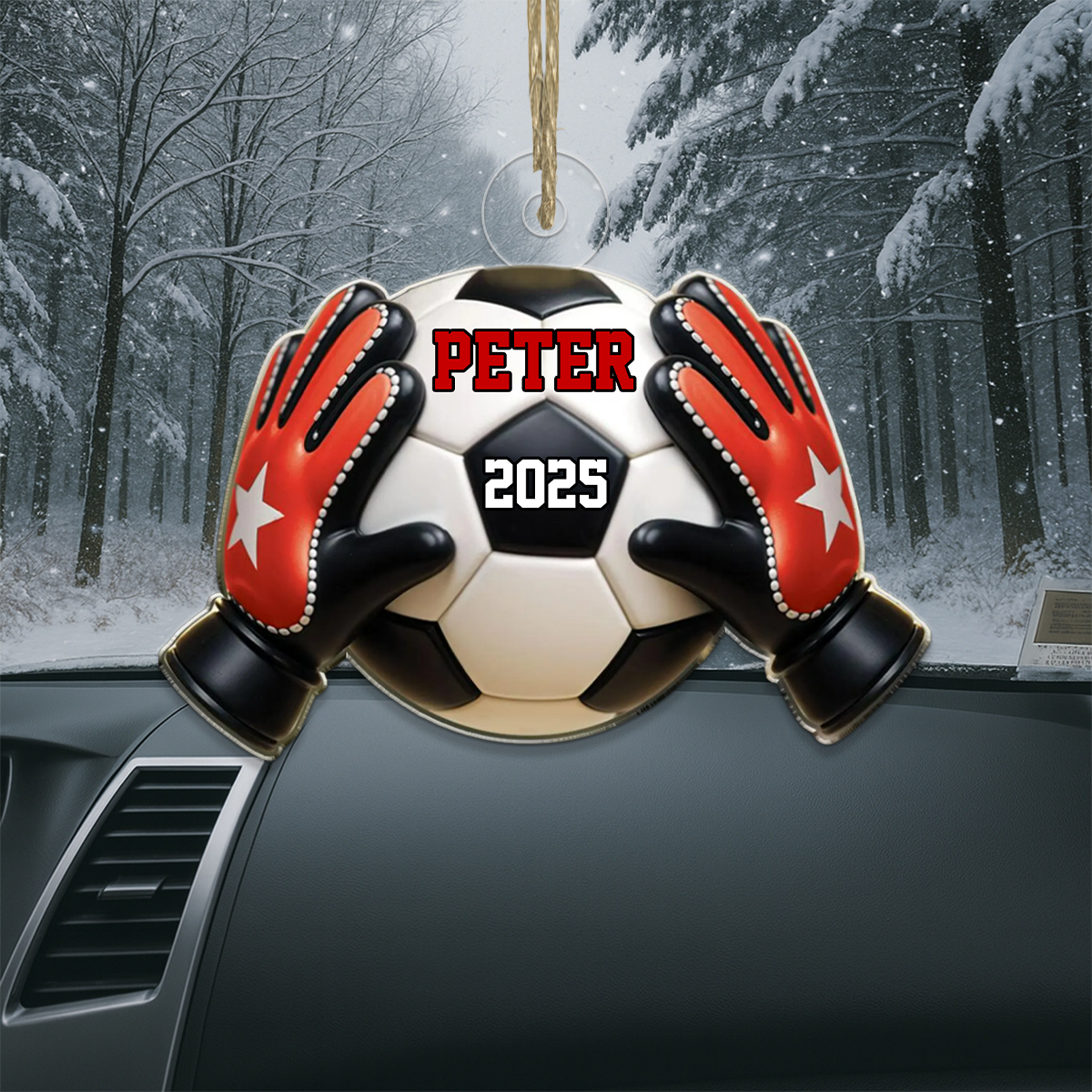 Custom Name Goalkeeper Soccer Acrylic Ornament Christmas Gift