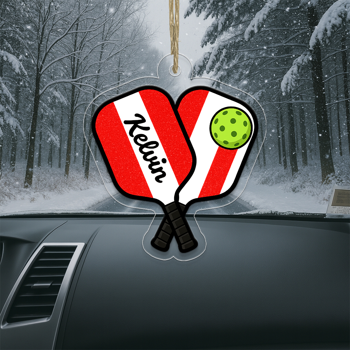 Custom Name Xmas Pickleball Acrylic Ornament Christmas Gift