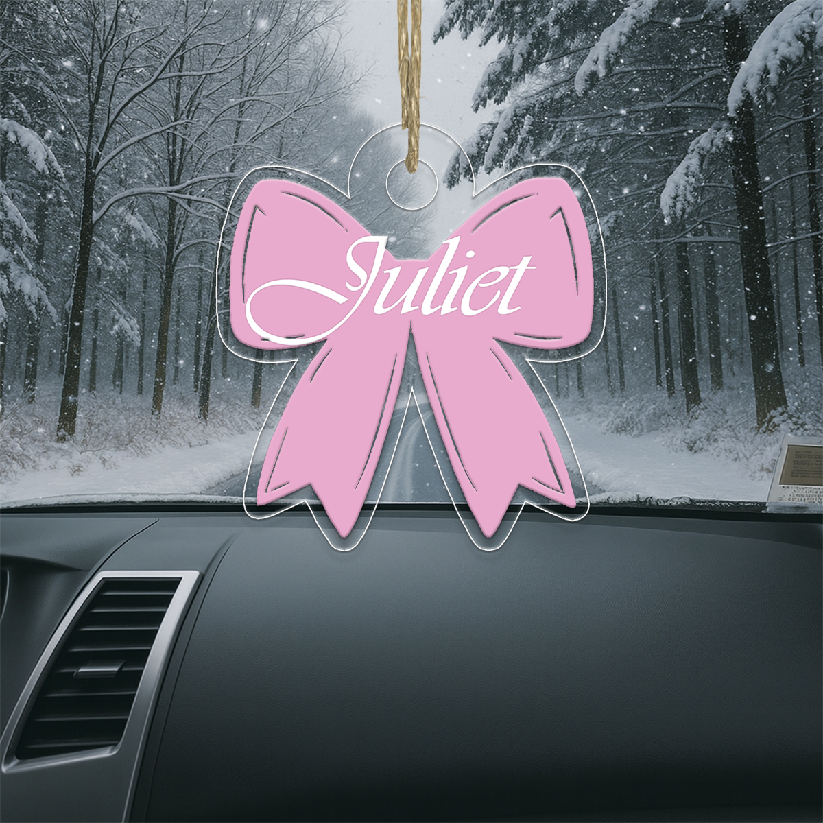 Custom Name Pink Bow
