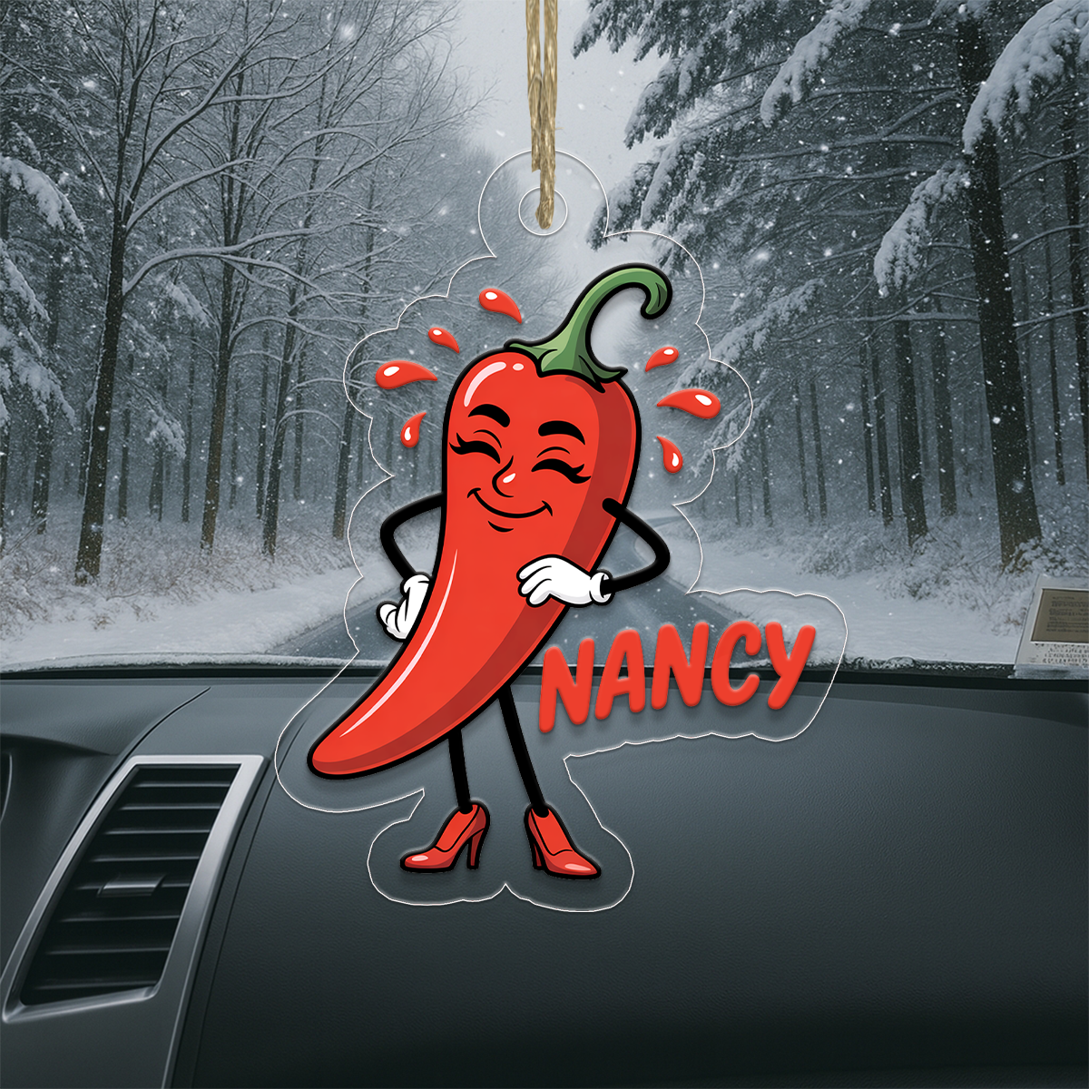 Personalized Spicy Hot Chili Pepper Ornament, Custom Gift for Food Lovers, Funny Hot Chili Ornament, Custom Holiday Ornament