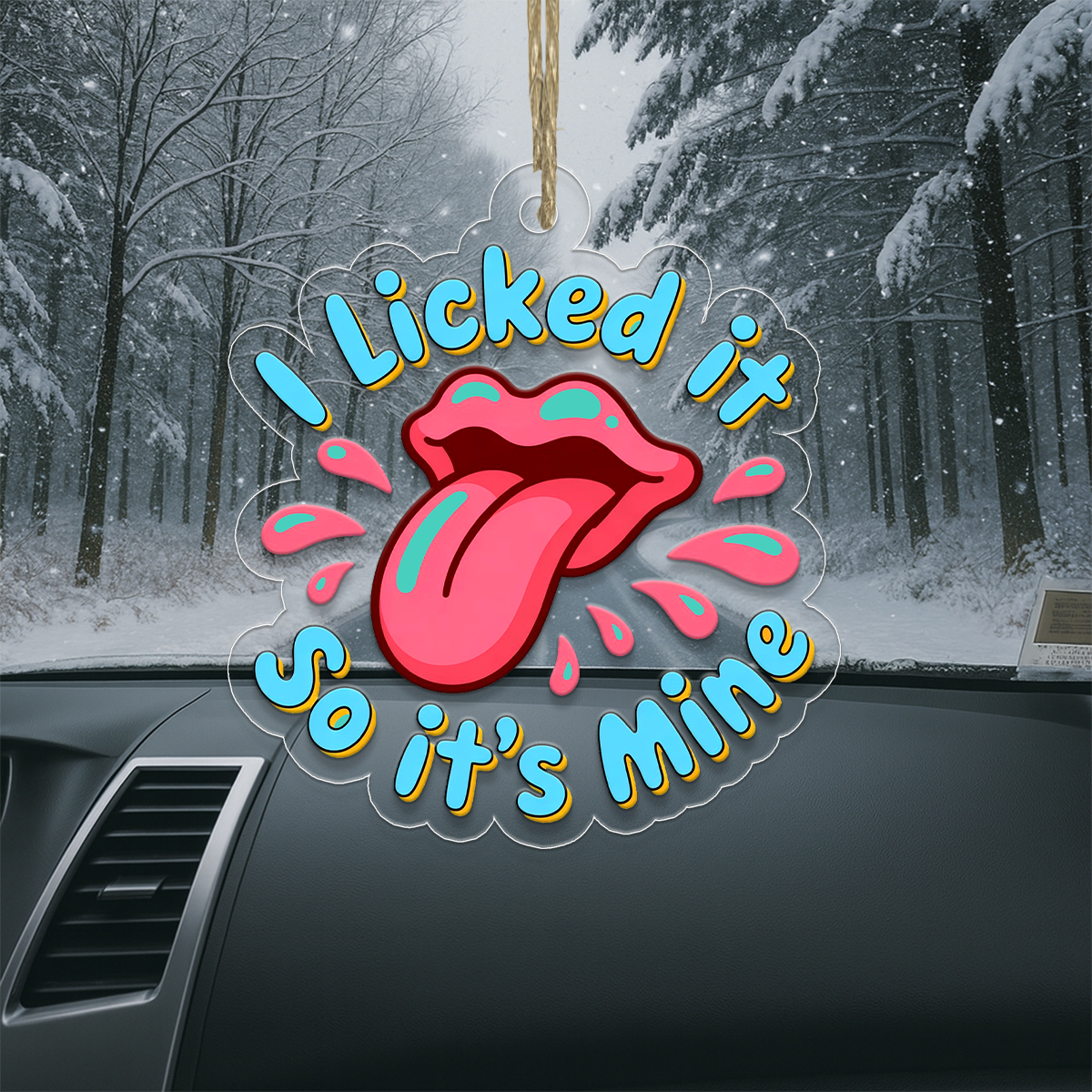 I Licked It So It's Mine Ornament, Funny Holiday Gift for Couple, Christmas Decoration, Naughty Humor Keepsake