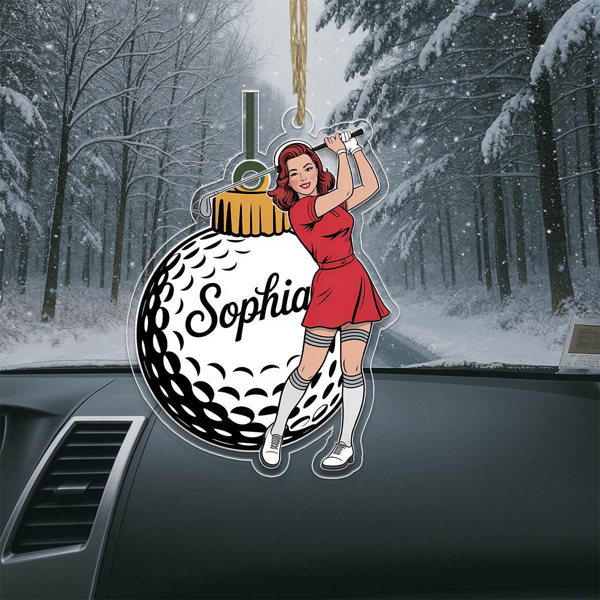 Personalized I Just Want To Play Golf Acrylic Ornament Christmas Gift