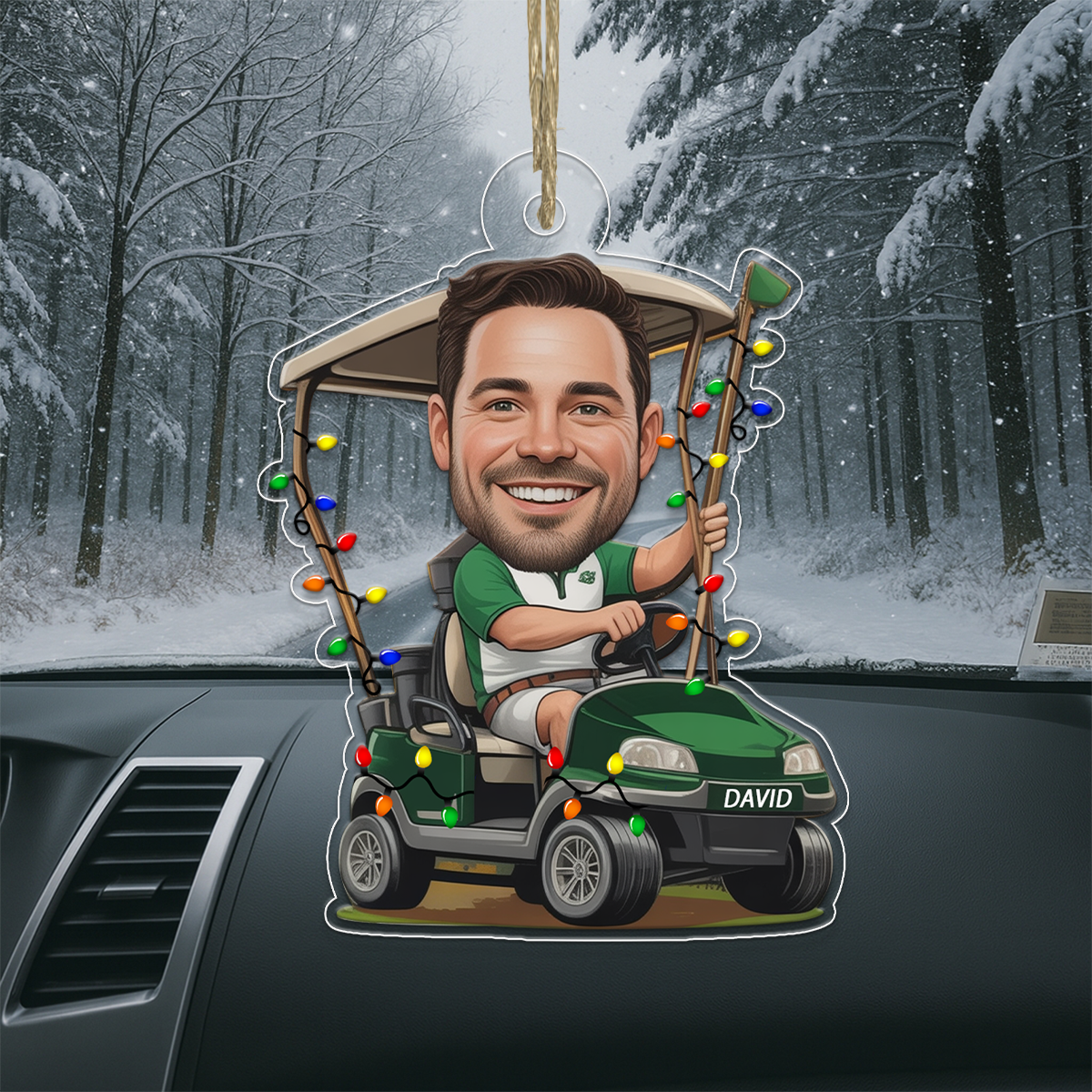 Custom Photo Golf Player Acrylic Ornament Christmas Gift