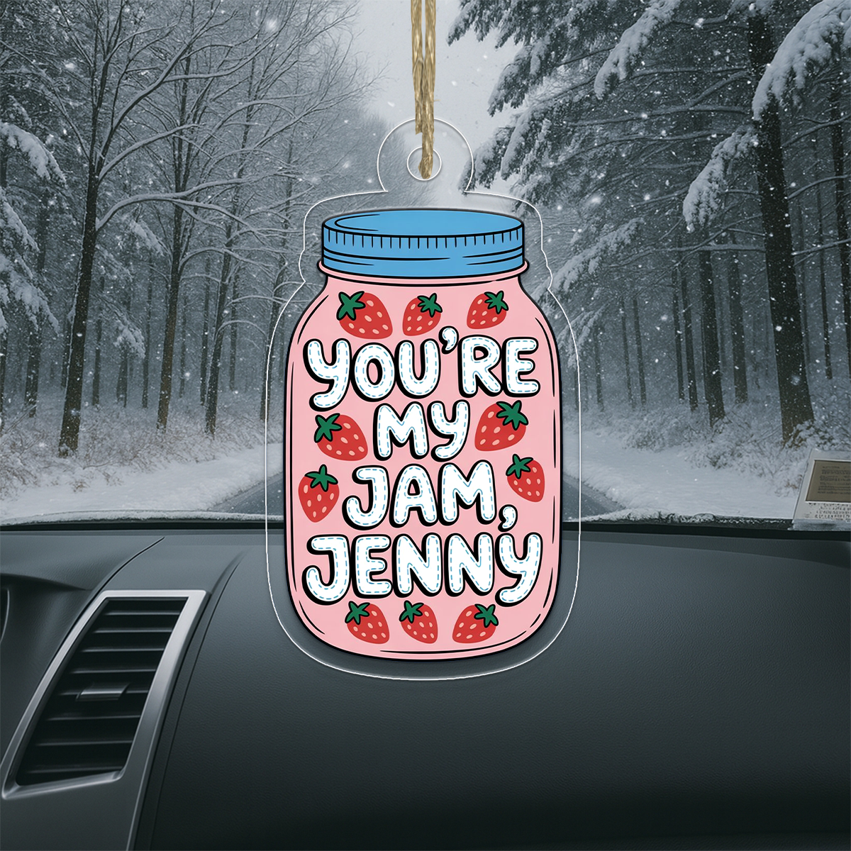 Personalized You're My Jam Strawberries Ornament, Custom Sweet Valentine's Day Ornament, Romantic Holiday Gift, Cute Foodie Keepsake