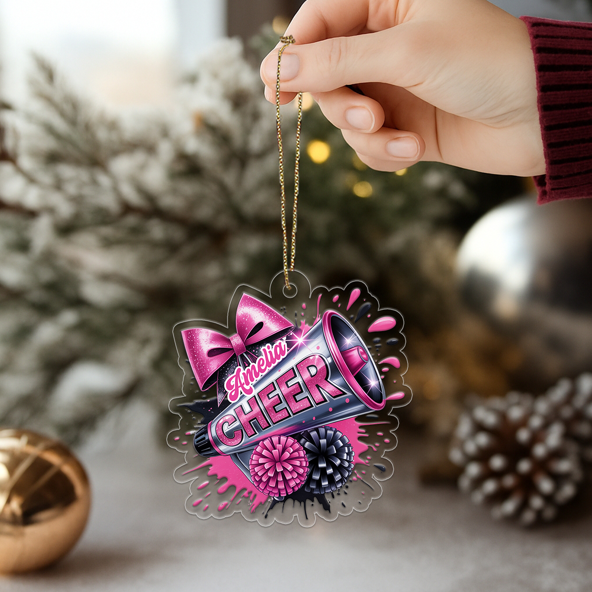 Custom Name Cheerleader For Girl Acrylic Ornament Christmas Gift